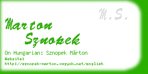 marton sznopek business card